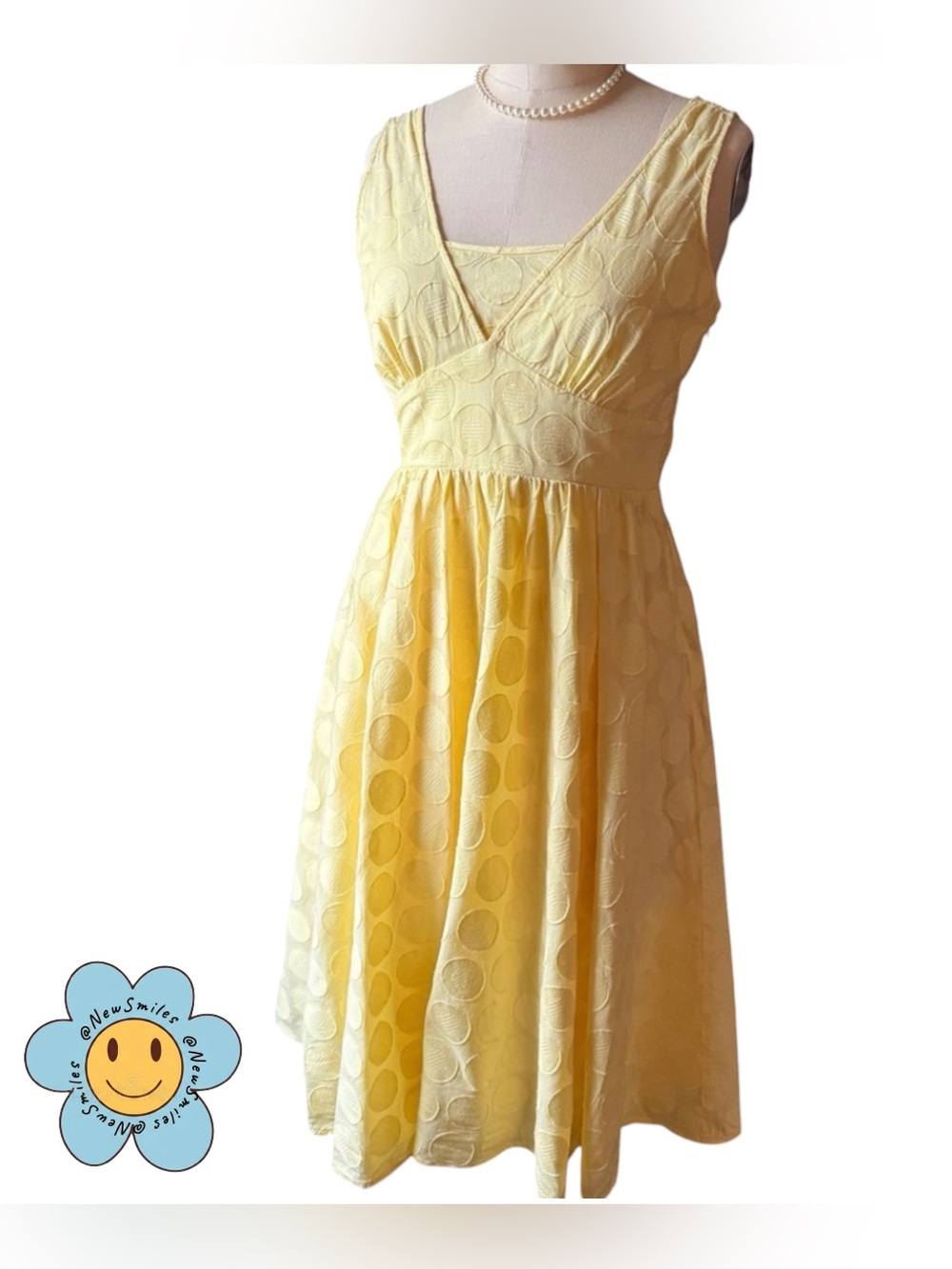 Coldwater Creek ~ Yellow Sundress ~ Fully Lined ~ Covered Adjustable Straps ~NWT